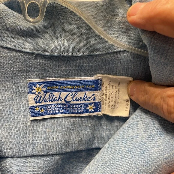 Waltah Clarke Vintage Aloha Shirt Hawaiian Shirt, L - Picture 3 of 3